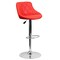 Flash Furniture 41.75" Red Adjustable Height Bucket Seat Barstool with Diamond Pattern Back